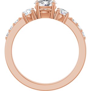 14K Rose Gold 6x4 mm Oval Ring Mounting – image 3