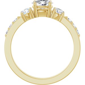 14K Yellow Gold 6x4 mm Oval Ring Mounting – image 3