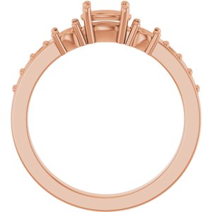 14K Rose Gold 6x4 mm Oval Ring Mounting – image 4