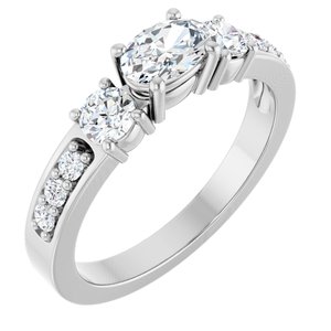 Platinum 6x4 mm Oval Ring Mounting