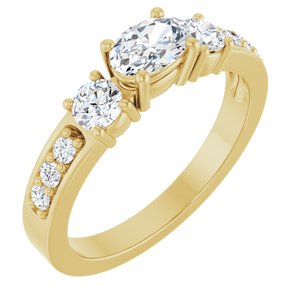 10K Yellow Gold 6x4 mm Oval Ring Mounting