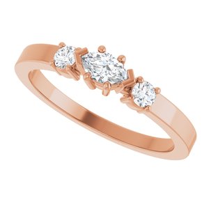 10K Rose Gold 5x3 mm Marquise Ring Mounting – image 8