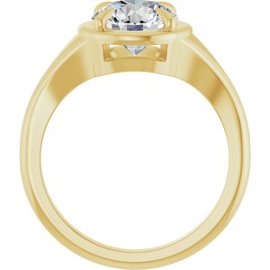 14K Yellow Gold 8 mm Round Ring Mounting – image 3