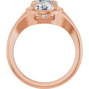 18K Rose Gold 8 mm Round Ring Mounting – image 3