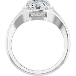 14K X1 White Gold 8 mm Round Ring Mounting – image 3
