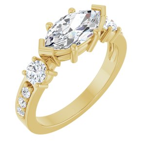 18K Yellow Gold 10.5x5.5 mm Marquise Ring Mounting