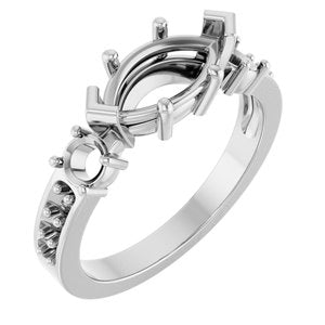 14K White Gold 10.5x5.5 mm Marquise Ring Mounting – image 2