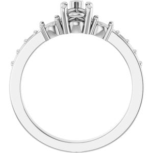 10K White Gold 6.5x4.5 mm Pear Ring Mounting – image 4