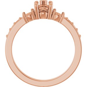 14K Rose Gold 6.5x4.5 mm Pear Ring Mounting – image 4