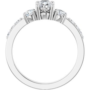 14K White Gold 6.5x4.5 mm Pear Ring Mounting – image 3
