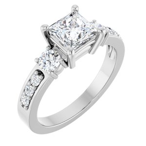 10K White Gold 5.5x5.5 mm Square Ring Mounting
