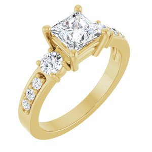 10K Yellow Gold 5.5x5.5 mm Square Ring Mounting