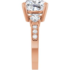 14K Rose Gold 10x10 mm Cushion Ring Mounting – image 7