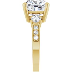 10K Yellow Gold 10x10 mm Cushion Ring Mounting – image 7