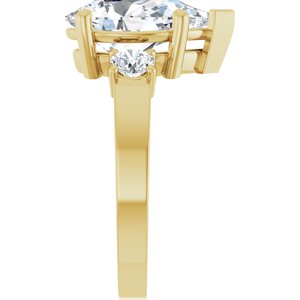14K Yellow Gold 13x8 mm Pear Ring Mounting – image 7