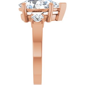 18K Rose Gold 13x8 mm Pear Ring Mounting – image 7