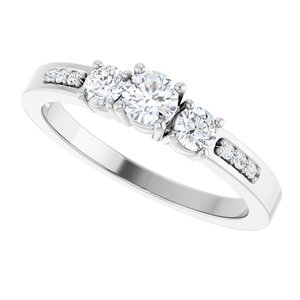 14K X1 White Gold 3.75 mm Round Ring Mounting – image 8