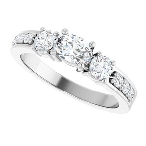 14K X1 White Gold 6x4 mm Oval Ring Mounting – image 8