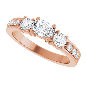 14K Rose Gold 6x4 mm Oval Ring Mounting – image 8