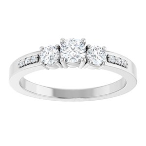 10K White Gold 3.75 mm Round Ring Mounting – image 5