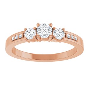 10K Rose Gold 3.75 mm Round Ring Mounting – image 5