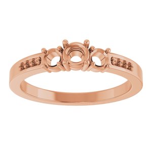 14K Rose Gold 3.75 mm Round Ring Mounting – image 6