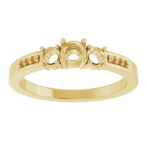 14K Yellow Gold 3.75 mm Round Ring Mounting – image 6
