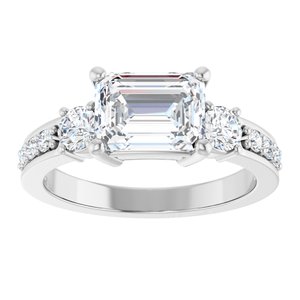Platinum 8x6 mm Emerald Ring Mounting – image 5