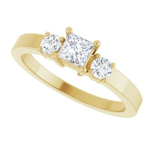 10K Yellow Gold 3.75x3.75 mm Square Ring Mounting – image 8