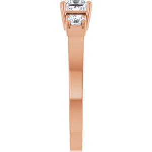 10K Rose Gold 3.75x3.75 mm Square Ring Mounting – image 7
