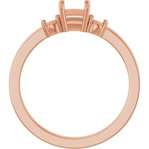 10K Rose Gold 3.75x3.75 mm Square Ring Mounting – image 4