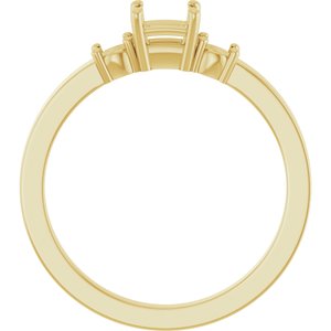 18K Yellow Gold 3.75x3.75 mm Square Ring Mounting – image 4
