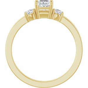 18K Yellow Gold 3.75x3.75 mm Square Ring Mounting – image 3