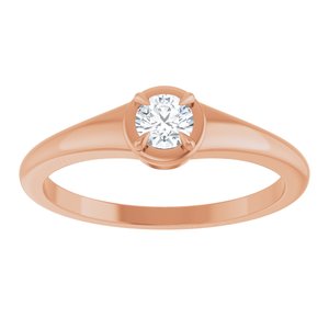 10K Rose Gold 3.75 mm Round Ring Mounting – image 5