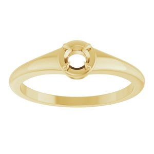 10K Yellow Gold 3.75 mm Round Ring Mounting – image 6