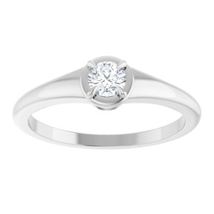 Sterling Silver 3.75 mm Round Ring Mounting – image 5