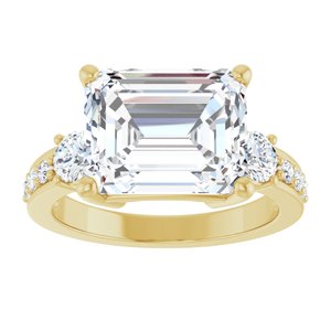 10K Yellow Gold 11x9 mm Emerald Ring Mounting – image 5