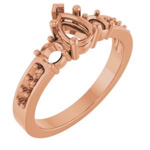 10K Rose Gold 6.5x4.5 mm Pear Ring Mounting – image 2