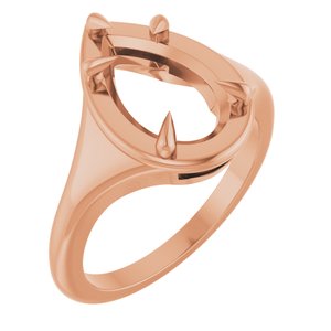 10K Rose Gold 12x7.5 mm Pear Ring Mounting – image 2