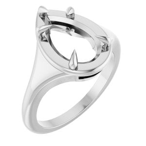 Sterling Silver 12x7.5 mm Pear Ring Mounting – image 2