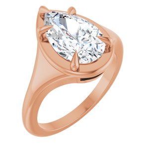 10K Rose Gold 12x7.5 mm Pear Ring Mounting