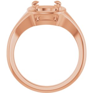 18K Rose Gold 10x8 mm Elongated Cushion Ring Mounting – image 4