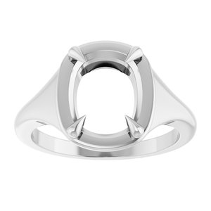 Platinum 10x8 mm Elongated Cushion Ring Mounting – image 6