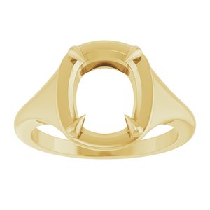 10K Yellow Gold 10x8 mm Elongated Cushion Ring Mounting – image 6