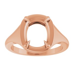 18K Rose Gold 10x8 mm Elongated Cushion Ring Mounting – image 6
