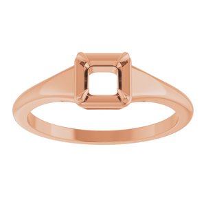 10K Rose Gold 4x4 mm Square Ring Mounting – image 6
