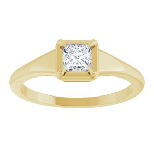 10K Yellow Gold 4x4 mm Square Ring Mounting – image 5