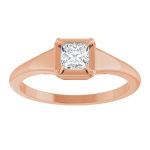 14K Rose Gold 4x4 mm Square Ring Mounting – image 5