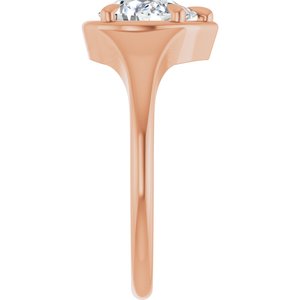 14K Rose Gold 8x6 mm Pear Ring Mounting – image 7