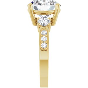 14K Yellow Gold 12x10 mm Oval Ring Mounting – image 7